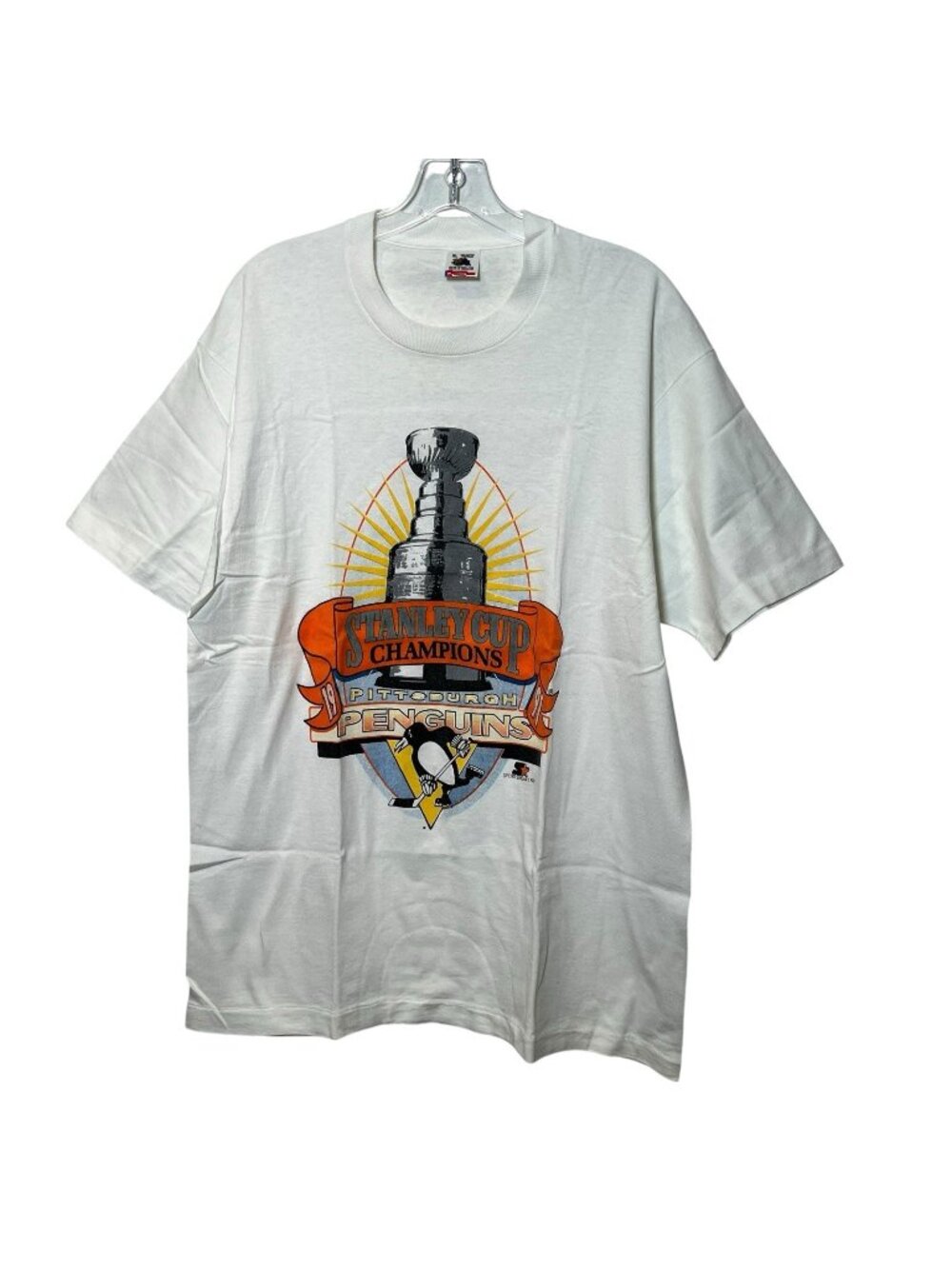 Pittsburgh Penguins 1991 Stanley Cup Champs XL Vintage Graphic Tee Single Stitch